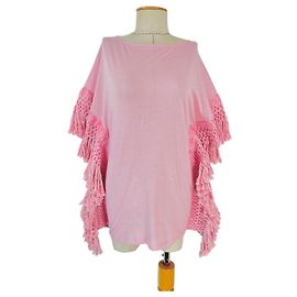 Autre Marque Poncho Mucho Gusto Rose Coton Lin Rose