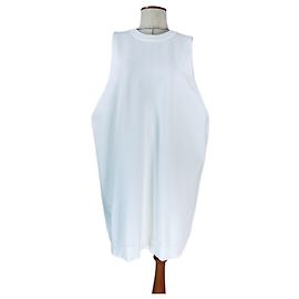 Autre Marque Isabel Benenato Ärmelloses Strickkleid Weiß Weiß
