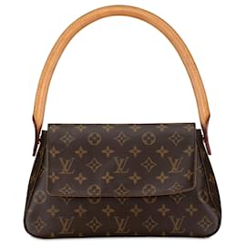 Louis Vuitton-Louis Vuitton Brown Monogram Looping Mini-Brown