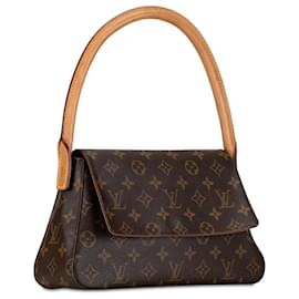 Louis Vuitton-Louis Vuitton Brown Monogram Looping Mini-Marrone