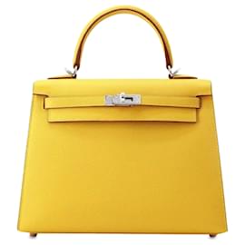 Hermès-Hermès Epsom amarillo Kelly Sellier 25-Amarillo