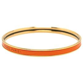 Hermès-Brazalete uni esmaltado extra estrecho naranja Hermès 70-Naranja