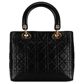 Dior-Dior Black Medium Lambskin Cannage Lady Dior-Black