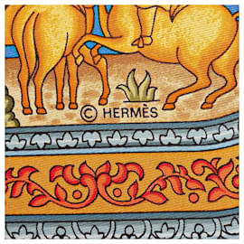 Hermès-Hermès Foulard En Soie Qalamdan Marron-Marron