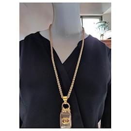 Chanel-Long necklaces-Grey,Gold hardware