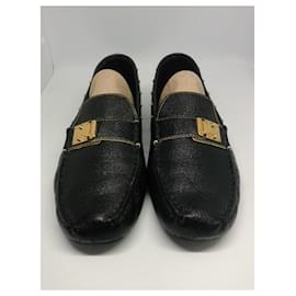 Louis Vuitton-Leather and gold Louis Vuitton moccasins size 38 Souhail Lombok Driving-Black