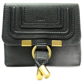 Chloé NEW CHLOE MARCIE WALLET BLACK SEEDED LEATHER PURSE NEW WALLET Black
