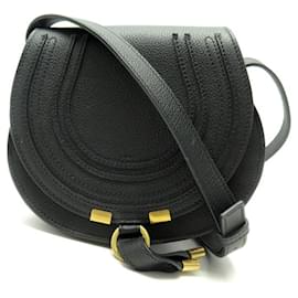 Chloé-NUEVO BOLSO DE MANO CHLOE MARCIE PETIT CHC22AS680I31001 BOLSO DE HOMBRO DE PIEL NEGRO-Negro