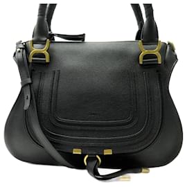 Chloé-NEUE CHLOE MARCIE HANDTASCHE CHC22AS660I31001 SCHWARZ GESAMTLEDER UMHÄNGETASCHE-Schwarz