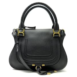 Chloé-NEUE CHLOE MARCIE HANDTASCHE CHC22AS660I31001 SCHWARZ GESAMTLEDER UMHÄNGETASCHE-Schwarz