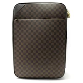 Louis Vuitton-LOUIS VUITTON PEGASE 50 SUITCASE IN DAMIER EBENE BROWN CANVAS TROLLEY-Brown