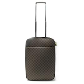 Louis Vuitton-LOUIS VUITTON PEGASE 50 SUITCASE IN DAMIER EBENE BROWN CANVAS TROLLEY-Brown