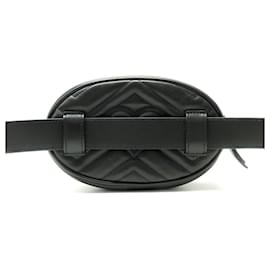 Gucci-NUOVA BORSA GUCCI POCHETTE GG MARMONT 476434 BORSA BANANA IN PELLE TRAPUNTATA-Nero