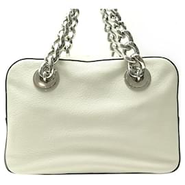 Prada-BOLSO DE MANO PRADA VITELLO DAINO 1BB017 BOLSO DE PIEL GRANULADA BLANCA-Blanco