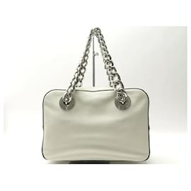 Prada-BORSA A MANO PRADA VITELLO DAINO 1BB017 IN PELLE GRANATA BIANCA-Bianco