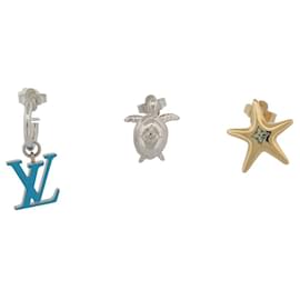 Louis Vuitton-LOUIS VUITTON LOTE 3 PENDIENTES ACUÁTICOS LV M00281 JUEGO DE PENDIENTES CAJA-Otro