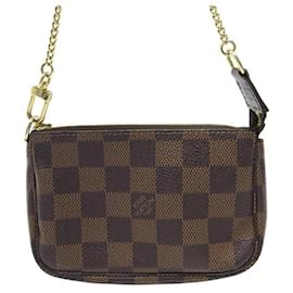 Louis Vuitton-MINI SAC A MAIN LOUIS VUITTON N58009 POCHETTE ACCESSOIRES DAMIER EBENE BAG-Marron