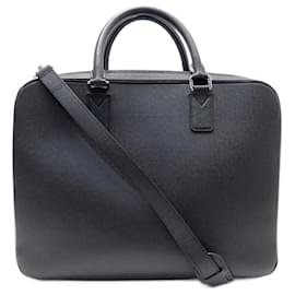 Louis Vuitton-NEW LOUIS VUITTON TRAVEL BAG BANDOULIERE BLACK TAIGA LEATHER-Black