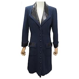Chanel-NEW CHANEL CHESTER COAT IN NAVY BLUE COTTON P53436V25563 M 40 COAT-Navy blue