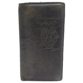 BERLUTI SCRITTO LONG WALLET 18.5 CM BROWN LEATHER BROWN LEATHER WALLET Brown