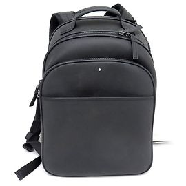 NEW MONTBLANC EXTREME RUCKSACK BACKPACK 111137 BLACK LEATHER BACKPACK BAG Black