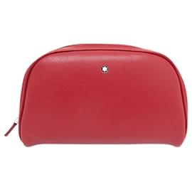 Montblanc-NEW MONTBLANC SARTORIAL VANITY TOILETRIES BAG MB124183 RED LEATHER BAG-Red