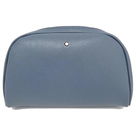 Montblanc-NUEVO BOLSO DE TOCADOR SARTORIAL MONTBLANC MB124183 BOLSO DE PIEL AZUL-Azul