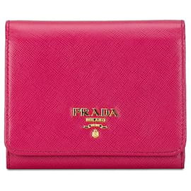 Prada-Portafoglio bifold in pelle Prada Portafoglio corto in pelle in buone condizioni-Altro