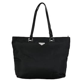 Prada-Prada Tessuto Tote Bag Bolso de mano de lona en buen estado-Otro