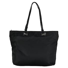 Prada-Prada Tessuto Tote Bag Bolso de mano de lona en buen estado-Otro