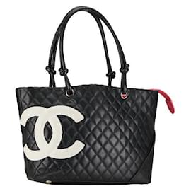 Chanel-Chanel Cambon Quilted Leather Tote Bag Leather Tote Bag in Good condition-Other