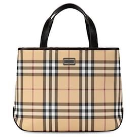 Burberry-Bolso de lona Burberry House Check Bolso de lona en buen estado-Otro