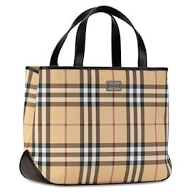 Burberry-Burberry House Check Sac à main en toile Sac à main en toile en bon état-Autre