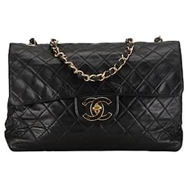 Chanel-Chanel Maxi Classic Single Flap Bag Leder-Umhängetasche in gutem Zustand-Andere