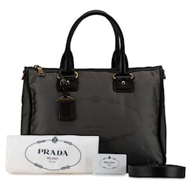 Prada-Prada Tessuto Logo Handtasche Canvas Handtasche BL0748 in gutem Zustand-Andere