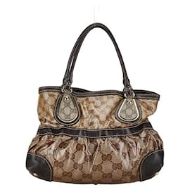 Gucci-Gucci GG Crystal Handtasche Canvas Handtasche 223964 in gutem Zustand-Andere