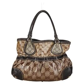 Gucci-Bolso de mano Gucci GG Crystal Bolso de lona 223964 en buen estado-Otro