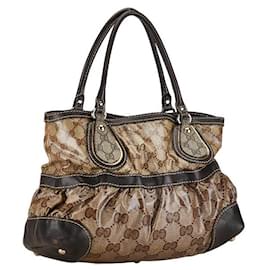 Gucci-Gucci GG Crystal Handbag Canvas Handbag 223964 in Good condition-Other