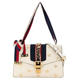 Gucci-Bolso de hombro Gucci pequeño Sylvie Bolso de hombro de cuero 524405 en buen estado-Otro