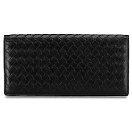 Bottega Veneta-Bottega Veneta Intrecciato Leather Flap Wallet Leather Long Wallet in Good condition-Other