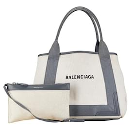 Balenciaga-Balenciaga Canvas Navy Cabas S Tote Bolso tote de lona 339933 en buen estado-Otro