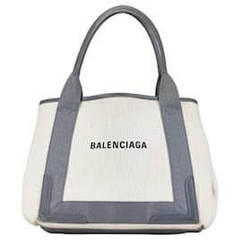 Balenciaga-Balenciaga Canvas Navy Cabas S Tote Canvas Tote Bag 339933 in Good condition-Other