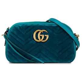 Gucci-Bolso bandolera Gucci GG Marmont de terciopelo Bolso bandolera de lona 447632 en buen estado-Otro