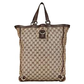 Gucci-Gucci GG Canvas Abbey Tote Bag Canvas Tote Bag 130733 in Good condition-Other
