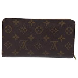 Louis Vuitton-LOUIS VUITTON Monogram Porte Monnaie Zip Long Wallet M61727 LV Auth fm3443-Monogram