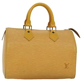 Louis Vuitton-LOUIS VUITTON Epi Speedy 25 Handtasche Tassili Gelb M43019 LV Auth 73999-Andere