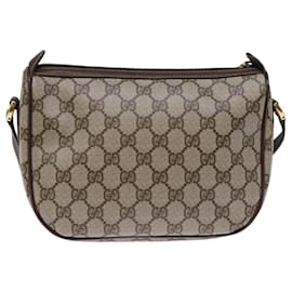 Gucci-GUCCI GG Supreme Web Sherry Line Umhängetasche Beige Rot 89 02 032 Auth am6223-Rot,Beige