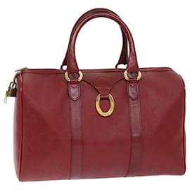 Christian Dior-Christian Dior Trotter Canvas Boston Tasche Rot Auth yk12290-Rot