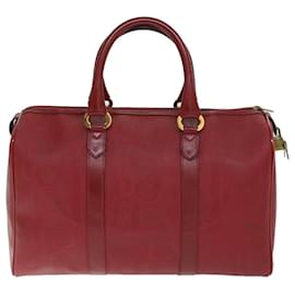 Christian Dior-Christian Dior Trotter Canvas Boston Bag Red Auth yk12290-Red