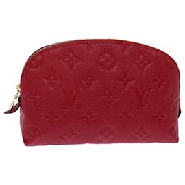Louis Vuitton-LOUIS VUITTON Monogram Empreinte Pochette Cosmetic PM Rosso M69414 LV Auth yk12359-Rosso